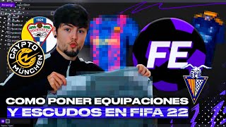 ✅ COMO TENER EQUIPACIONES amp ESCUDOS PROPIOS en MODO CARRERA en FIFA 22  TUTORIAL COMPLETO [upl. by Alida]