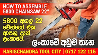 How To Assemble 5800 Chainsaw 22quot  ලංකාවේ හයි කරන වැඩර් 5800 චේන්සෝ එක  chainsaw 58cc srilanka [upl. by Cheyney442]