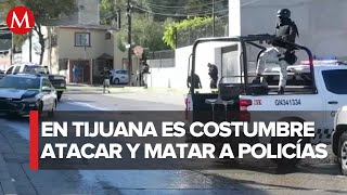 Atacan a tiros a una pareja de policías en Tijuana Baja California [upl. by Nnaeilsel807]