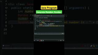 Java Program  Generate Random Number in Java javatutorial [upl. by Fusuy]