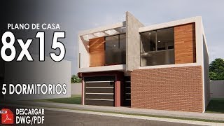 Plano de casa de 8x15 metros [upl. by Dohsar]