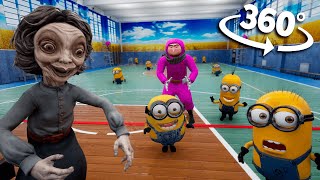 360° Minions amp TEACHER Takes On Squid Game [upl. by Aticilef170]