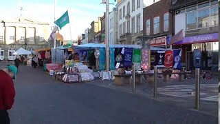 Andover Hants Hampshire Saturday Market in the High Street 24012015 [upl. by Ozne]