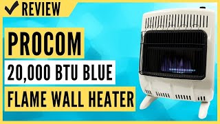 ProCom 20000 BTU Blue Flame Wall Heater Review [upl. by Monteith]