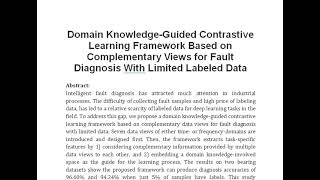 Domain Knowledge Guided Contrastive Learning Framework Based on Complementary Views for Fault Diagno [upl. by Bully386]