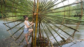 100 Days Build a system to take water from the stream to the house  Build water wheel Farm life [upl. by Laughlin]