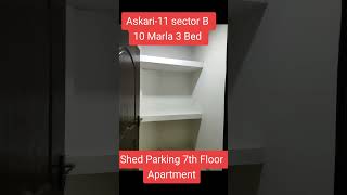 Askari11 sector B 10 Marla 3 Bed Shed Parking 7th Floor Apartment More Call Contact03094928639 [upl. by Eltrym278]