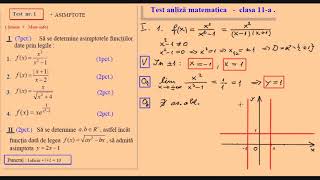 Test analiza matematica asimptote  clasa a XIa mateinfo [upl. by Brandes690]