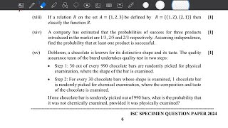 ISC MATHS SPECIMEN QUESTION PAPER 2024 FULL VIDEO SOLUTION PART 5 [upl. by Pachston]