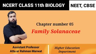 Family Solanaceae  Chapter number 05 NCERT Class 11th Biology  NEET exam CBSE exam [upl. by Lubbi360]