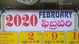 Telugu panchangam calendar february 2020 important days and festivals  february month festivals [upl. by Sitoiyanap84]