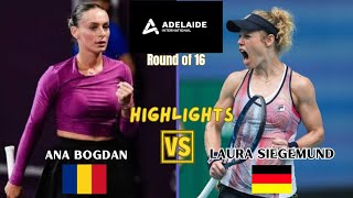 Laura Siegemund vs Ana Bogdan  WTA Adelaide International Round of 16  Highlights [upl. by Kyriako]