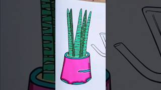 🤗 Color with me this beautiful plant pot 🪴 Artist Rebel Rules Art shorts coloring satisfying [upl. by Earaj]