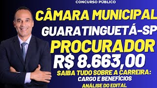 Procurador PGM Câmara de GuaratinguetáSP Saiu edital [upl. by Redla]