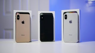 iPhone XS Color Comparison  Gold VS Space Gray VS Silver iPhone XS Color Comparison [upl. by Ohcamac]