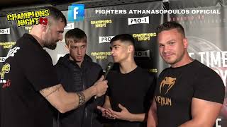 Champions Night 69 Interviews  Koutedakis Charalabos amp Saridakis Konstantinos  Leon Team [upl. by Golightly320]