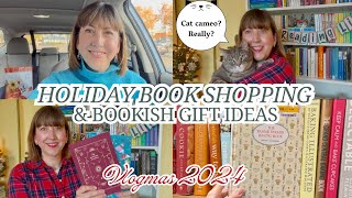 VLOGMAS 2024  Holiday Book Shopping amp Bookish Gift Ideas PLUS Cat Cameo [upl. by Nwahsyd715]