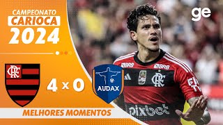 FLAMENGO 4 X 0 AUDAXRJ  MELHORES MOMENTOS  CAMPEONATO CARIOCA 2024  geglobo [upl. by Lewls]