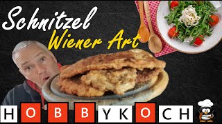 Schweineschnitzel Schnitzel Wiener Art KEINE Kalbsschnitzel Rezept Wiener Schnitzel selber machen [upl. by Torras548]