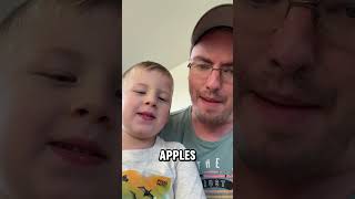 Making my 3 yo SON say English words Pears and Apples [upl. by Ennaeilsel]