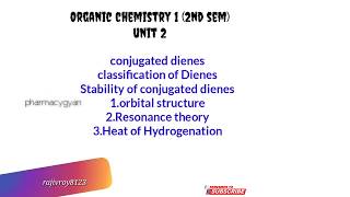 Conjugated dienesunit2 Classification Stabilities Preparation DielsAlder reaction Organic chem [upl. by Nadroj37]