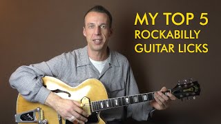 My Top 5 Rockabilly Guitar Licks  From My Udemy Courses [upl. by Flavio947]