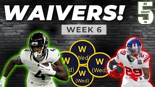 PICK EM UP Fantasy Football WAIVERS Week 6 [upl. by Sinclare]