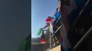 Maccabi supporters attempted to set the flags of Palestine and Netherlands on fire at the stad [upl. by Sena170]