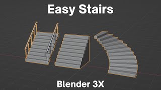 blender 34 easy stairs modeling tutorial [upl. by Stanwin]