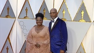 Samuel L Jackson and LaTanya Richardson 2017 Oscars Red Carpet [upl. by Leahcin]