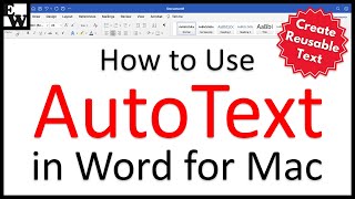 How to Use AutoText in Word for Mac [upl. by Lenra]