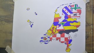 Drawing Netherlands province flags  Netherlands flag maps  nederland provincie vlag kaarten [upl. by Tedmann127]