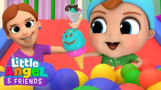 Baby Johns Rainbow Color Ball Pit Playtime  LittleAngel And Friends Kid Songs [upl. by Rebeka]