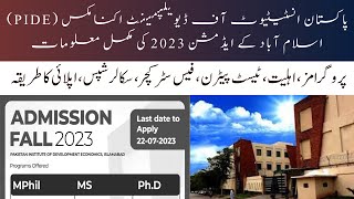 Pakistan Institute of Development and Economics PIDE Islamabad Admission Fall 2023  Complete info [upl. by Donni]