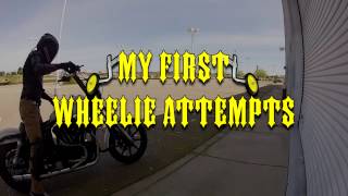 Harley Wheelies My first time NEWBIE [upl. by Aicercul]