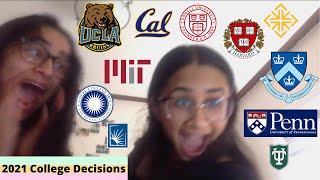 2021 College Reactions  MIT Harvard UPenn UCs more  Canadian Applies to College in the States [upl. by Ynavoeg992]