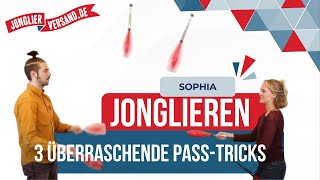 3 überraschende PassTricks  6 Keulen Passen  Jonglierversandde  Tutorial [upl. by Hershell]