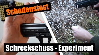 Experiment Schadenstest  Wie gefährlich sind Schreckschusswaffen [upl. by Lenee]