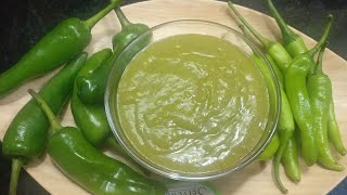 Green Chilli Sauce  easy way to make green Chilli Sauce recipe [upl. by Yeslaehc]