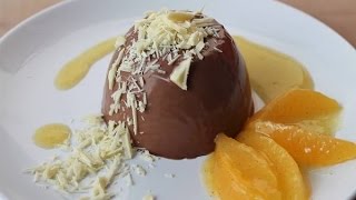 Schokoladen Panna Cotta amp Orangensauce 24  Chocolate Panna Cotta amp Orange Sauce  ENG SUBS [upl. by Amik]