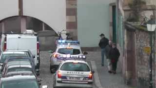 Police cars in large scale operation Strasbourg  Polizei  Fahrzeuge im GroßeinsatzStraßburg [upl. by Ametaf]