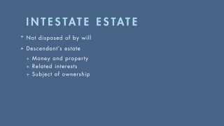 Wills Trusts and Estates Law tutorial Distribution of Intestate Estate  quimbeecom [upl. by Eras833]