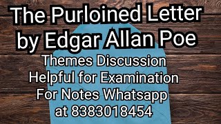 The Purloined Letter Major Themes Discussion Helpful for Exams [upl. by Ellen73]