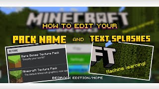 How to Add Splashes and Edit Your Packs Name and Description MCPEBedrock Edition  Texture Pack [upl. by Nohsid791]