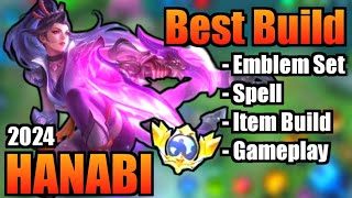 HANABI BEST BUILD 2024  TOP 1 GLOBAL HANABI BUILD  HANABI  MOBILE LEGENDS  MLBB [upl. by Fosdick]