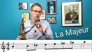 La gamme de La Majeur au saxophone [upl. by Ahsenac]