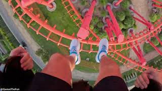 ROUGHEST ROLLERCOASTER IN THE WORLD  Mayan Front Row POV 4K [upl. by Ainerol838]