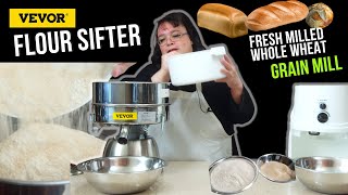 Perfectly Sifted Fresh Milled Whole Wheat Flour with Vevor Flour Sifter [upl. by Burnard]