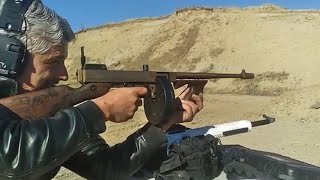 AutoOrdnance Thompson 1927 A1 Deluxe Bootlegger Shooting Video [upl. by Raddy51]