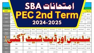 SBA 2nd Term Syllabus and Datesheet  PEC Exam 202425 SBA Mid Term Term 202425 [upl. by Nachison454]